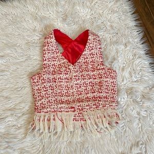 Red/White Tweed Tank